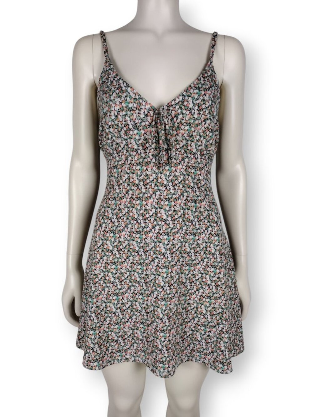 Forever 21 Multicolored Calico Floral Front Tie Lightweight Sun Dress Size L